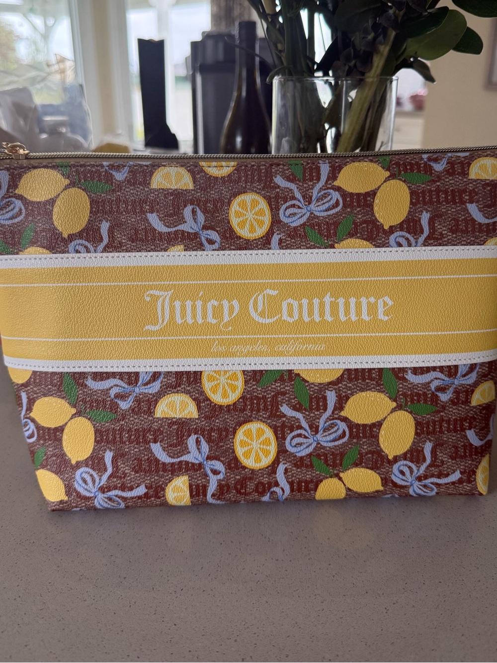 Juicy couture LEMON XL cosmetic toiletry case NWT